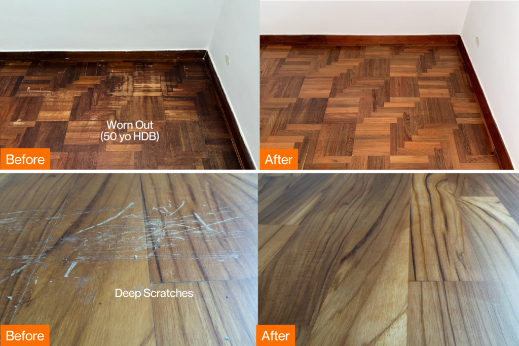 Parquet Floor Scratches Worn Out Transformation