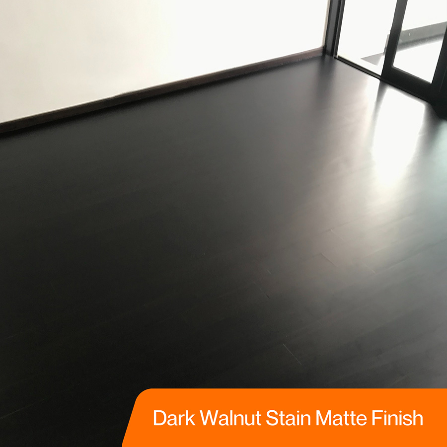 parquet sanding and varnish-dark walnut stain matte varnish