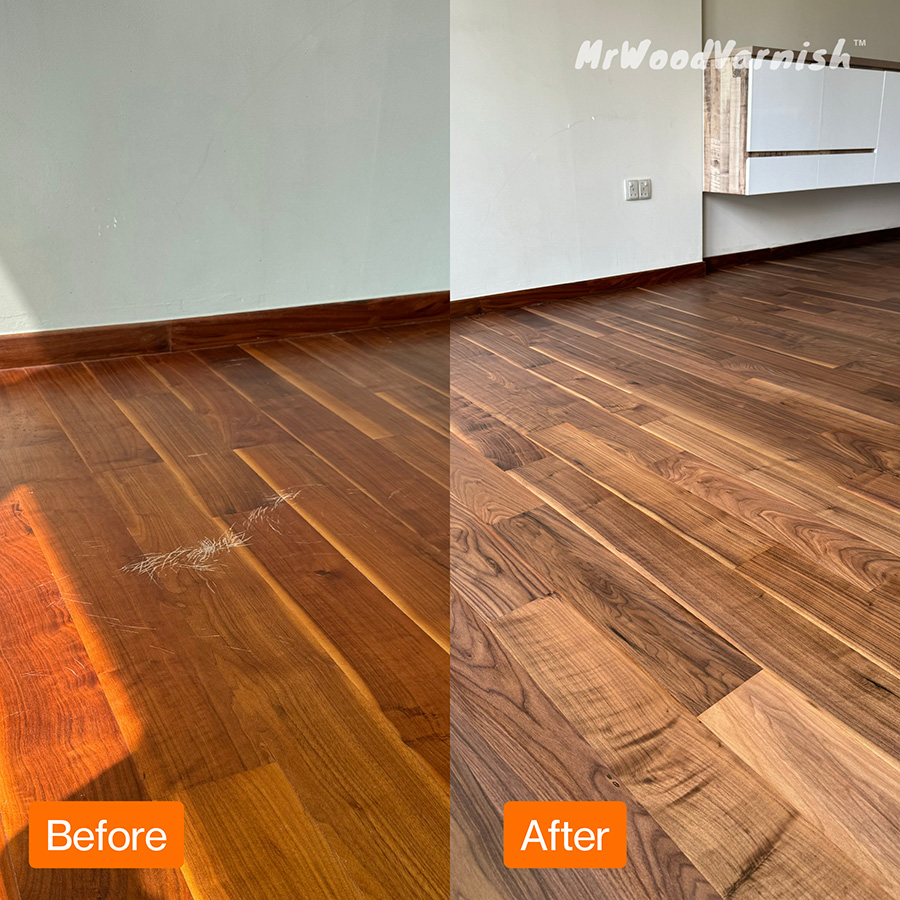 parquet sanding and varnish-deep scratches removal