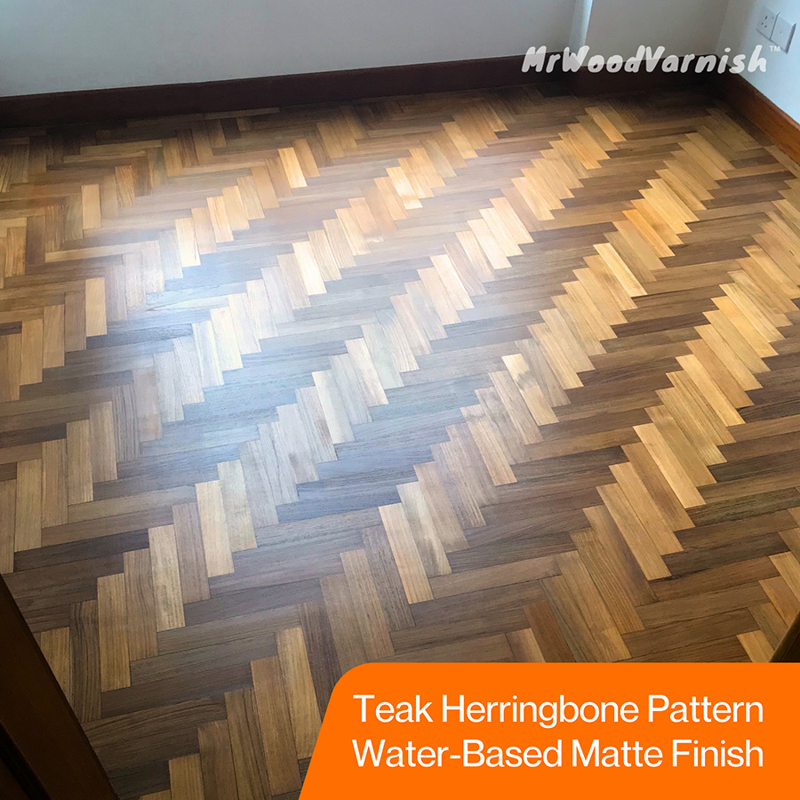 parquet sanding and varnish-herringbone water-based matte varnish