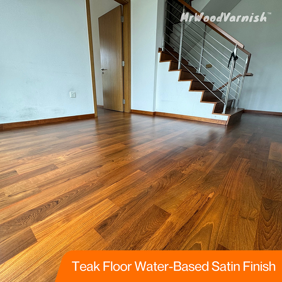 parquet sanding and varnish-teak water-based satin varnish